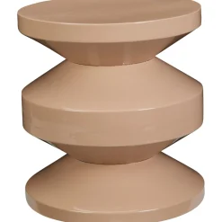 Bijzettafel Carapelle Metaal 31 cm rond lichtbruin
