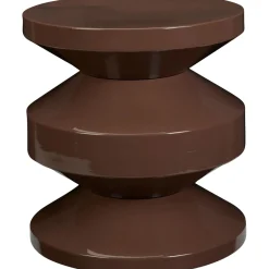 Bijzettafel Carapelle Metaal 31 cm rond donkerbruin