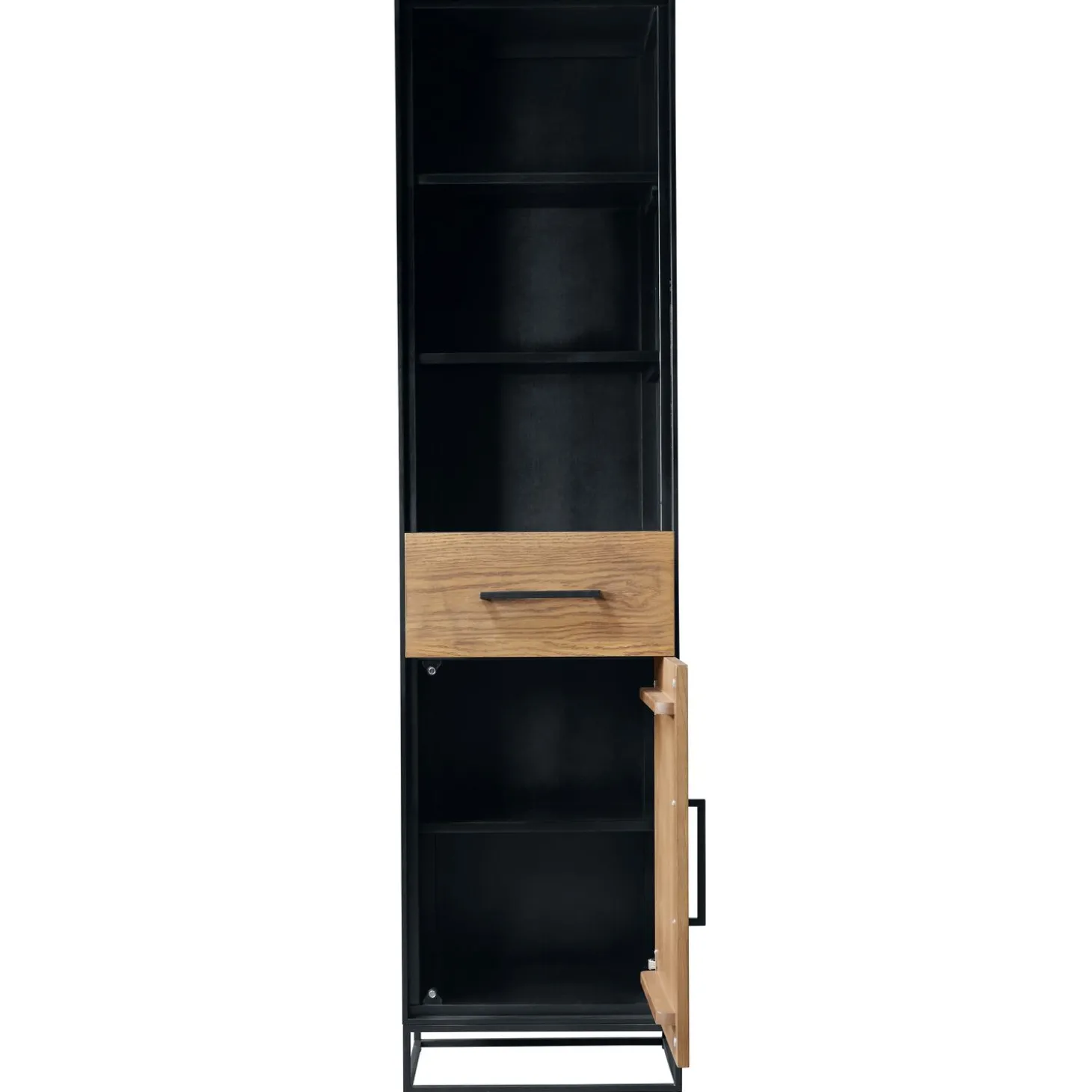 Boekenkast Vinito (49 CM) eiken fineer zwart naturel
