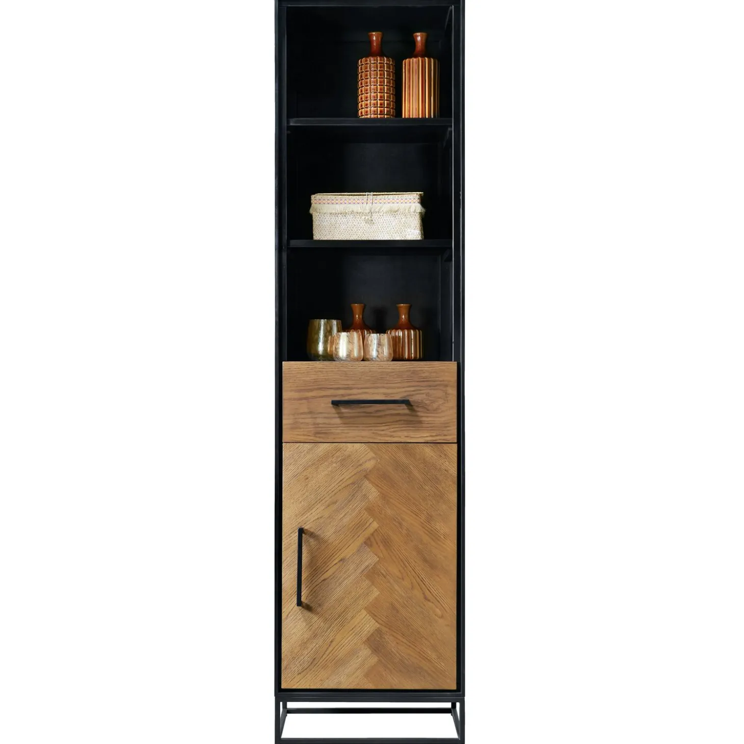 Boekenkast Vinito (49 CM) eiken fineer zwart naturel