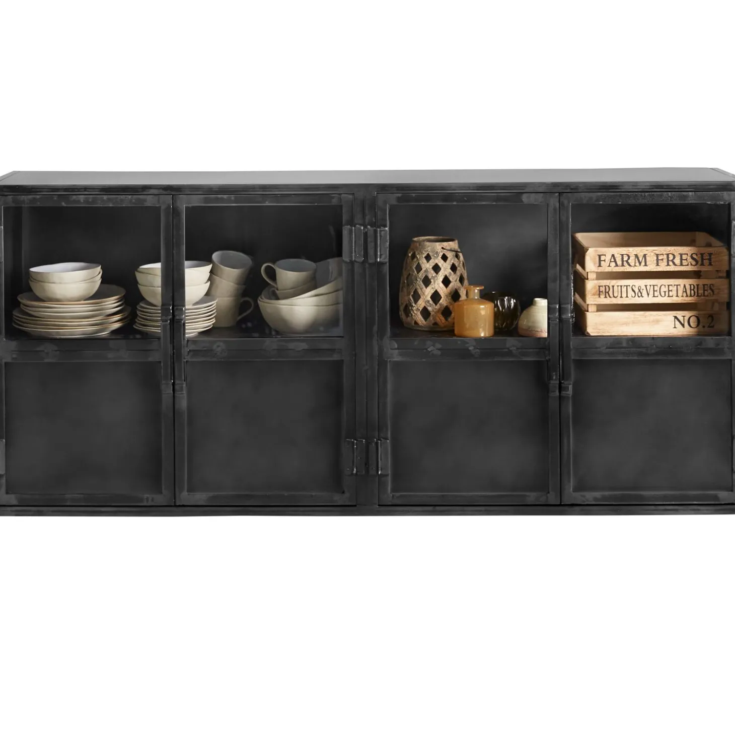 Dressoir CARPINO (180 cm) metaal glas