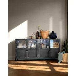Dressoir CARPINO (180 cm) metaal glas