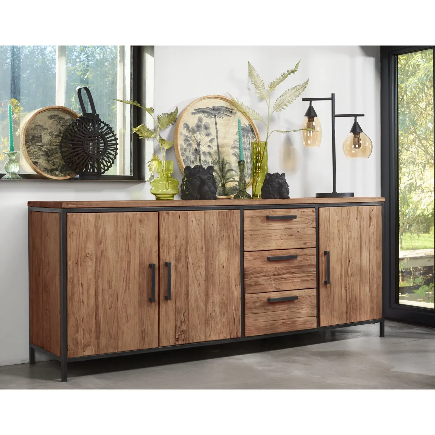Dressoir ROMARO (195 cm) teakhout mix rough