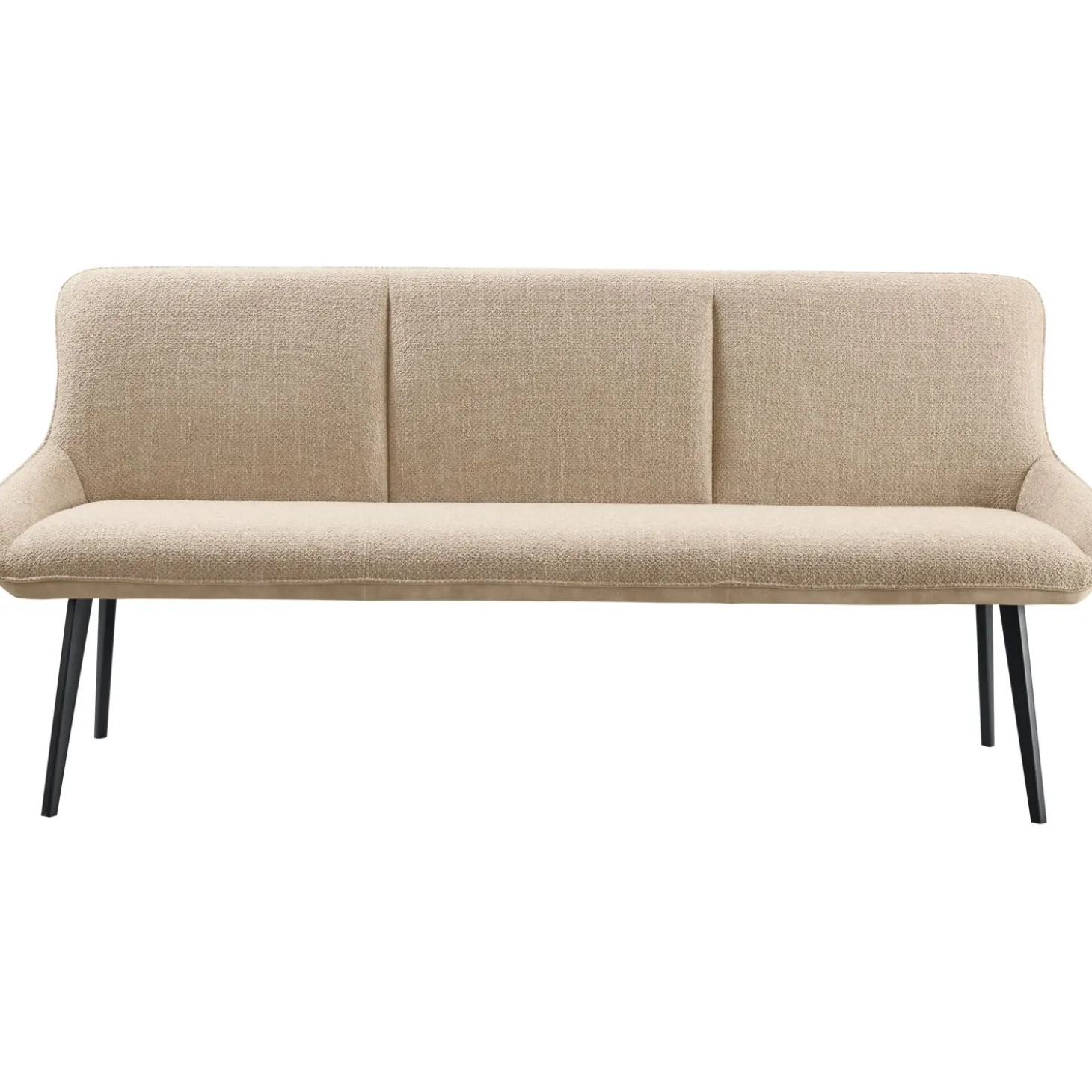 Eetkamerbank Ceno 190 cm combi stof lichtbruin