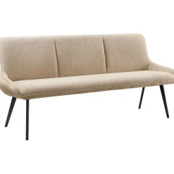 Eetkamerbank Ceno 190 cm combi stof lichtbruin