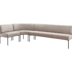 Eetkamerbank links Cenare 294 cm microleder lichtgrijs