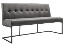 Eetkamerbank Oro 170 cm microleder donkergrijs