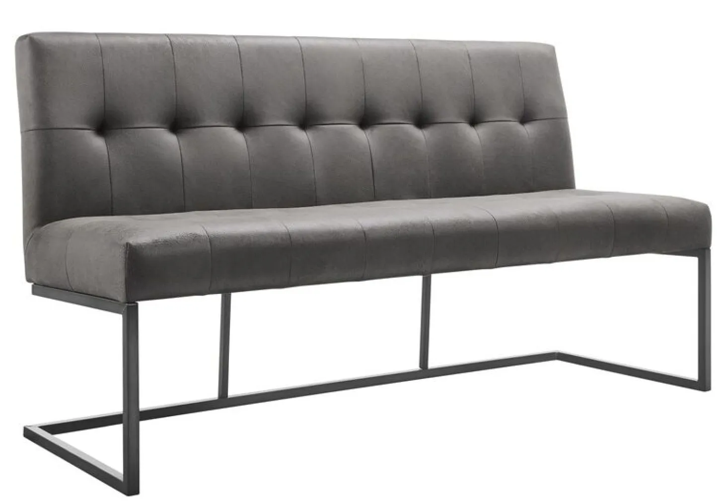 Eetkamerbank Oro 170 cm microleder donkergrijs