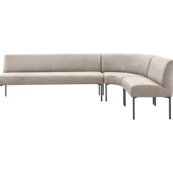 Eetkamerbank rechts Cenare 294 cm microleder lichtgrijs
