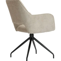 Eetkamerstoel Buco Draaibaar bouclé beige