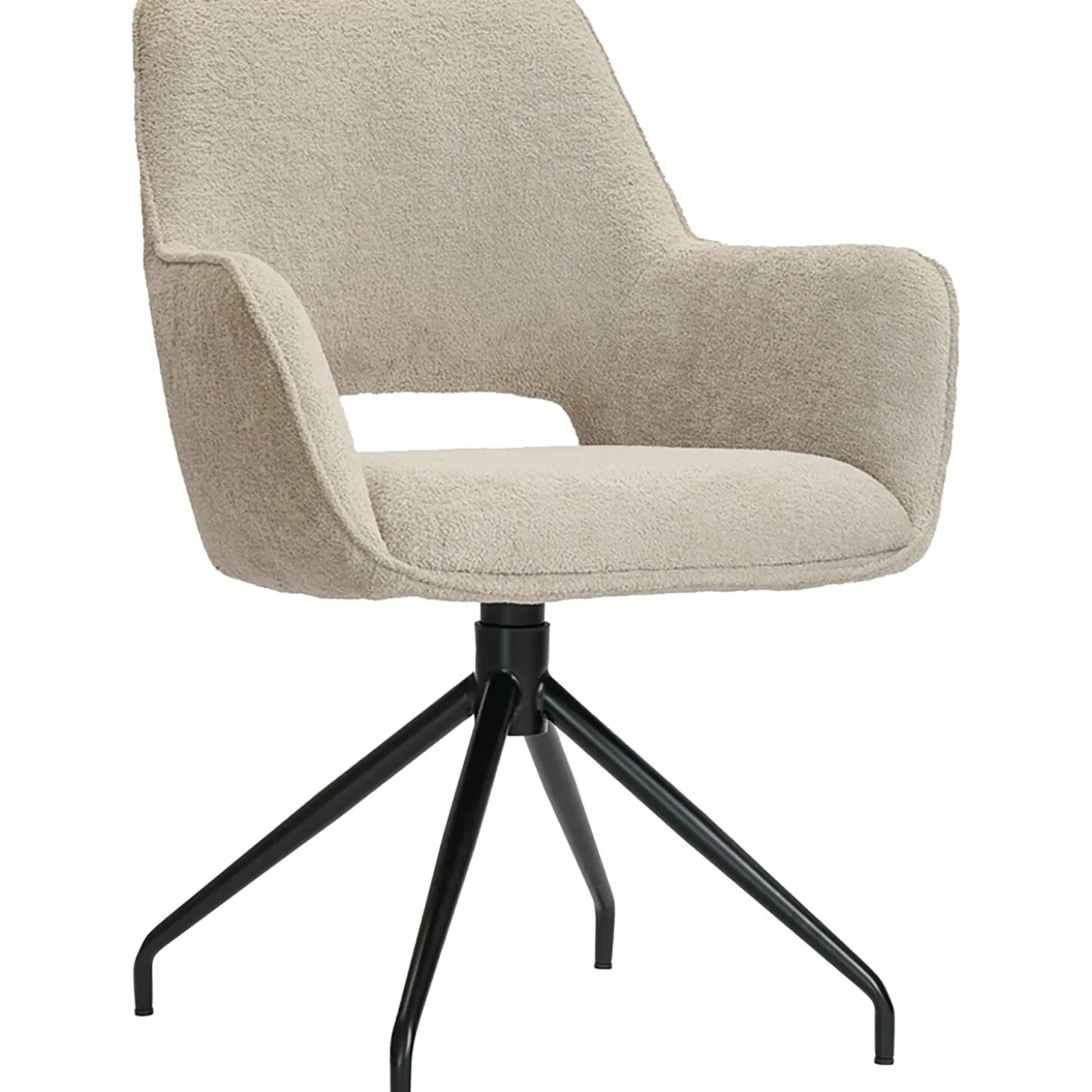 Eetkamerstoel Buco Draaibaar bouclé beige