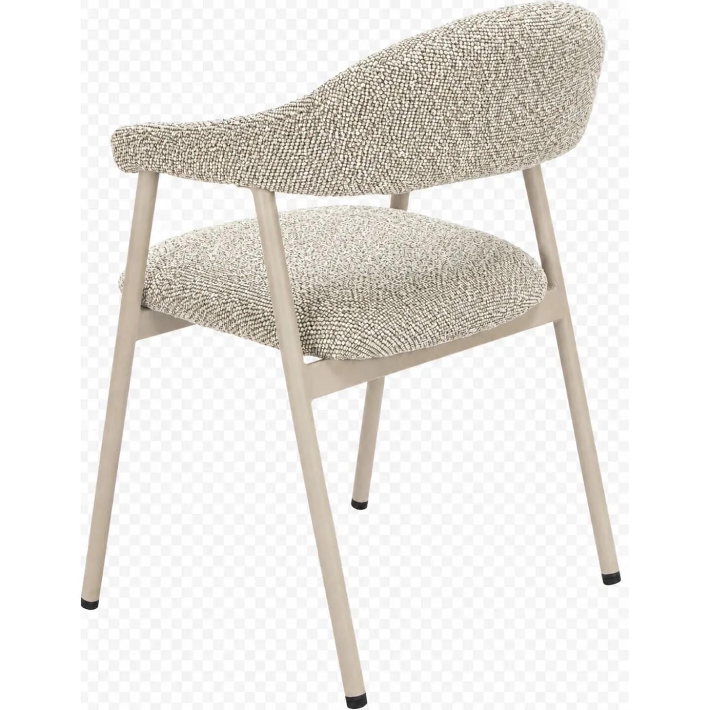 Eetkamerstoel Dioso Bouclé naturel poot taupe