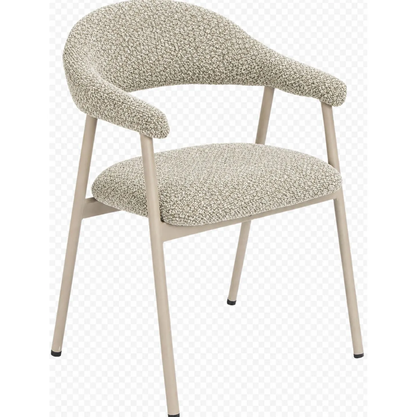 Eetkamerstoel Dioso Bouclé naturel poot taupe