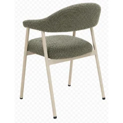 Eetkamerstoel Dioso Bouclé taupe poot taupe