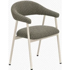 Eetkamerstoel Dioso Bouclé taupe poot taupe