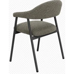Eetkamerstoel Dioso Bouclé taupe poot zwart