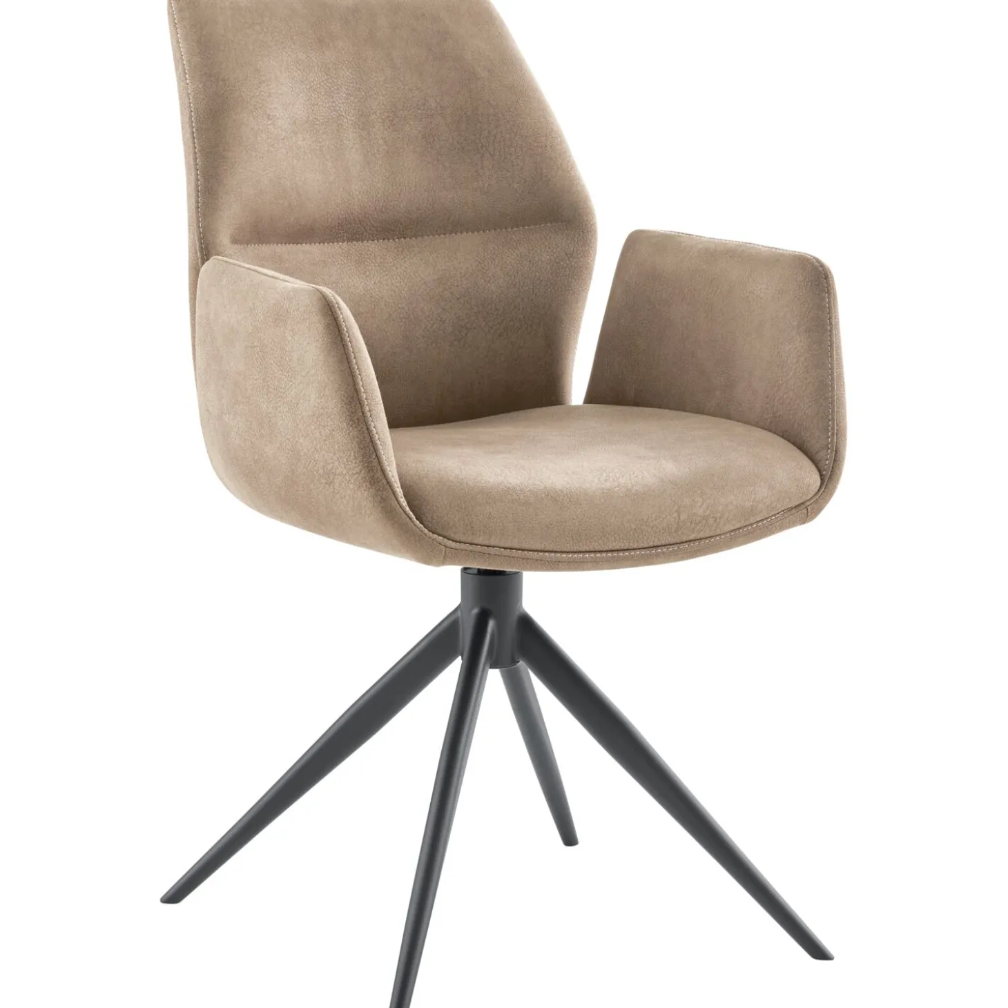 Eetkamerstoel Faido Microvezel taupe poot zwart