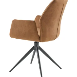 Eetkamerstoel Faido Microvezel cognac poot zwart