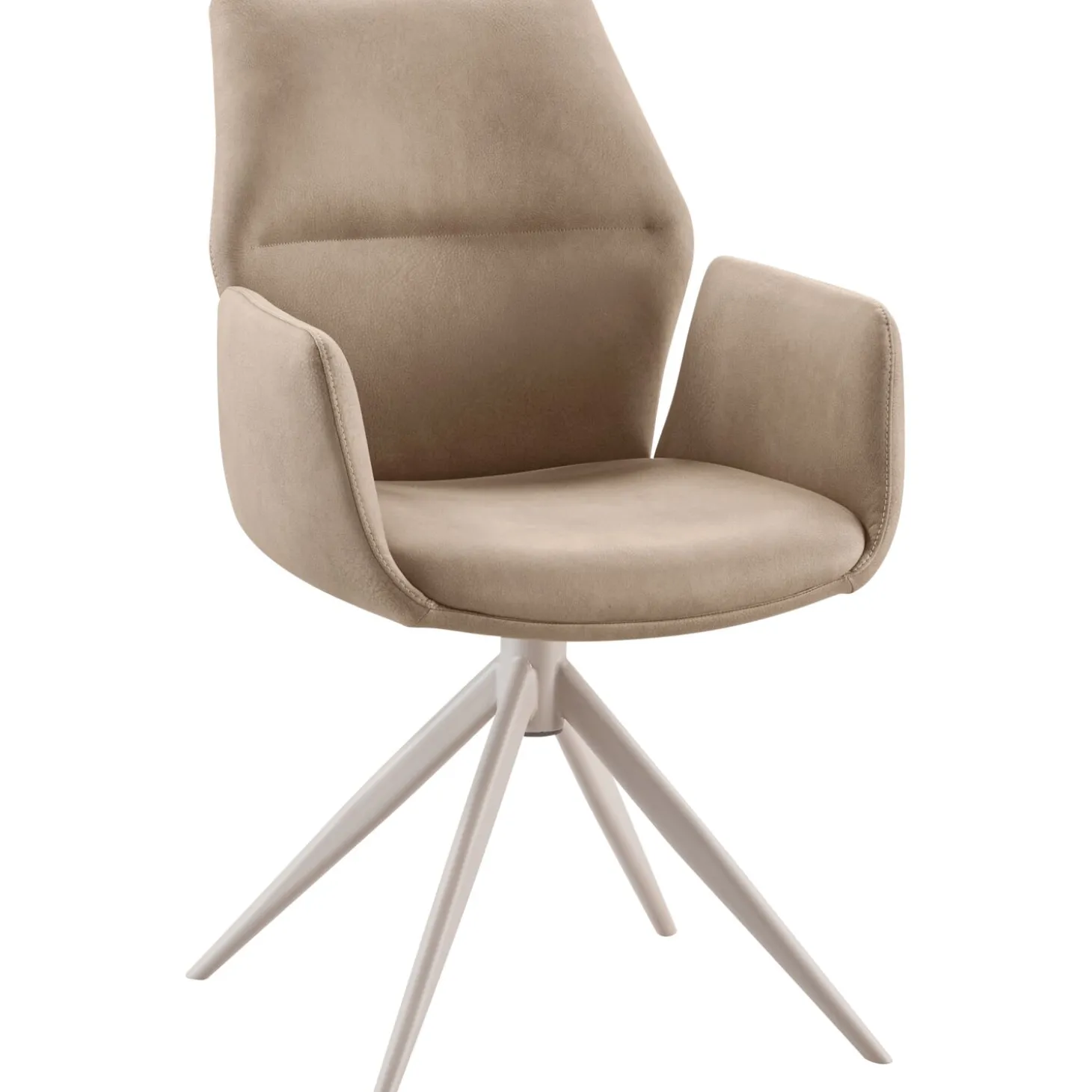Eetkamerstoel Faido Microvezel taupe poot grijs