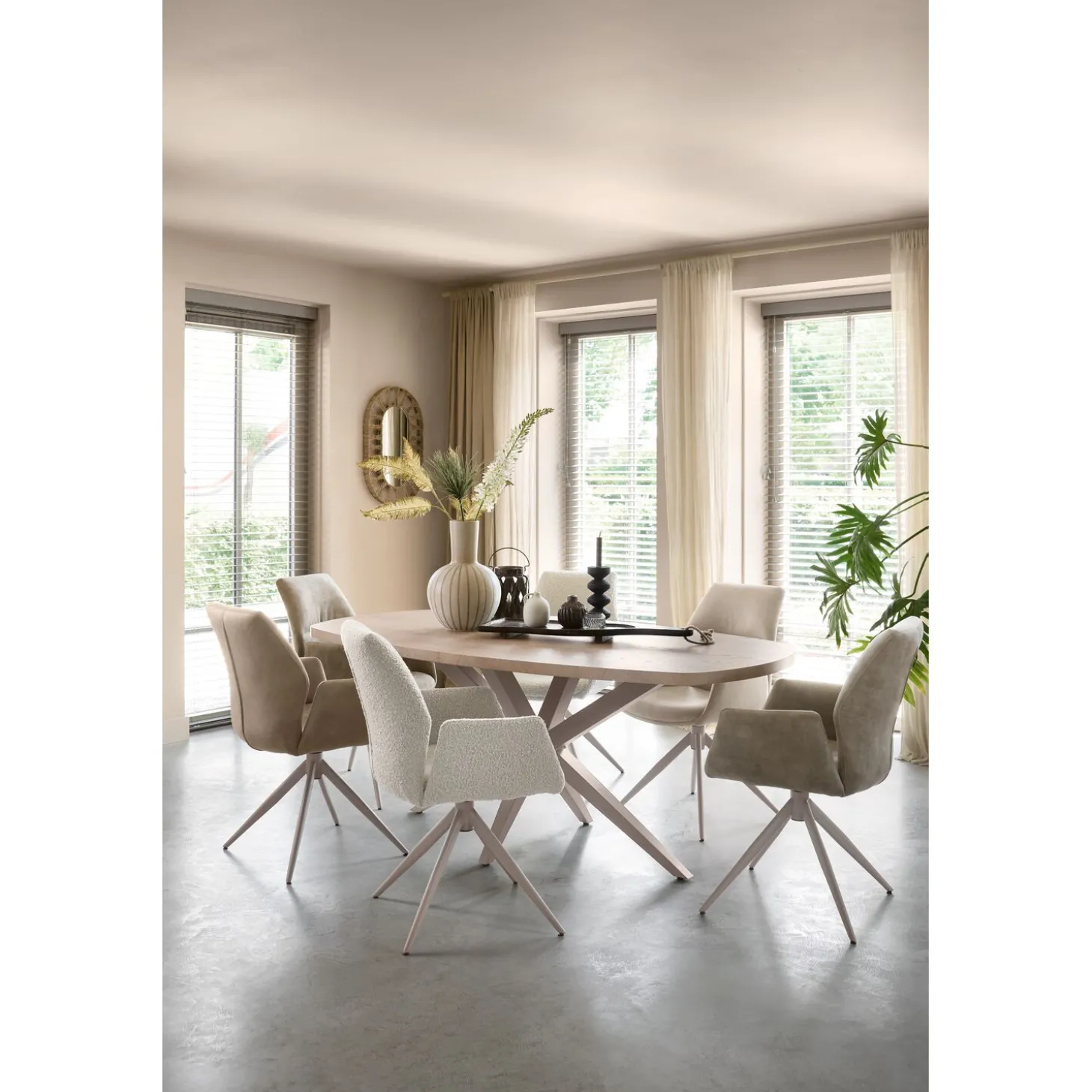 Eetkamerstoel Faido Microvezel taupe poot grijs