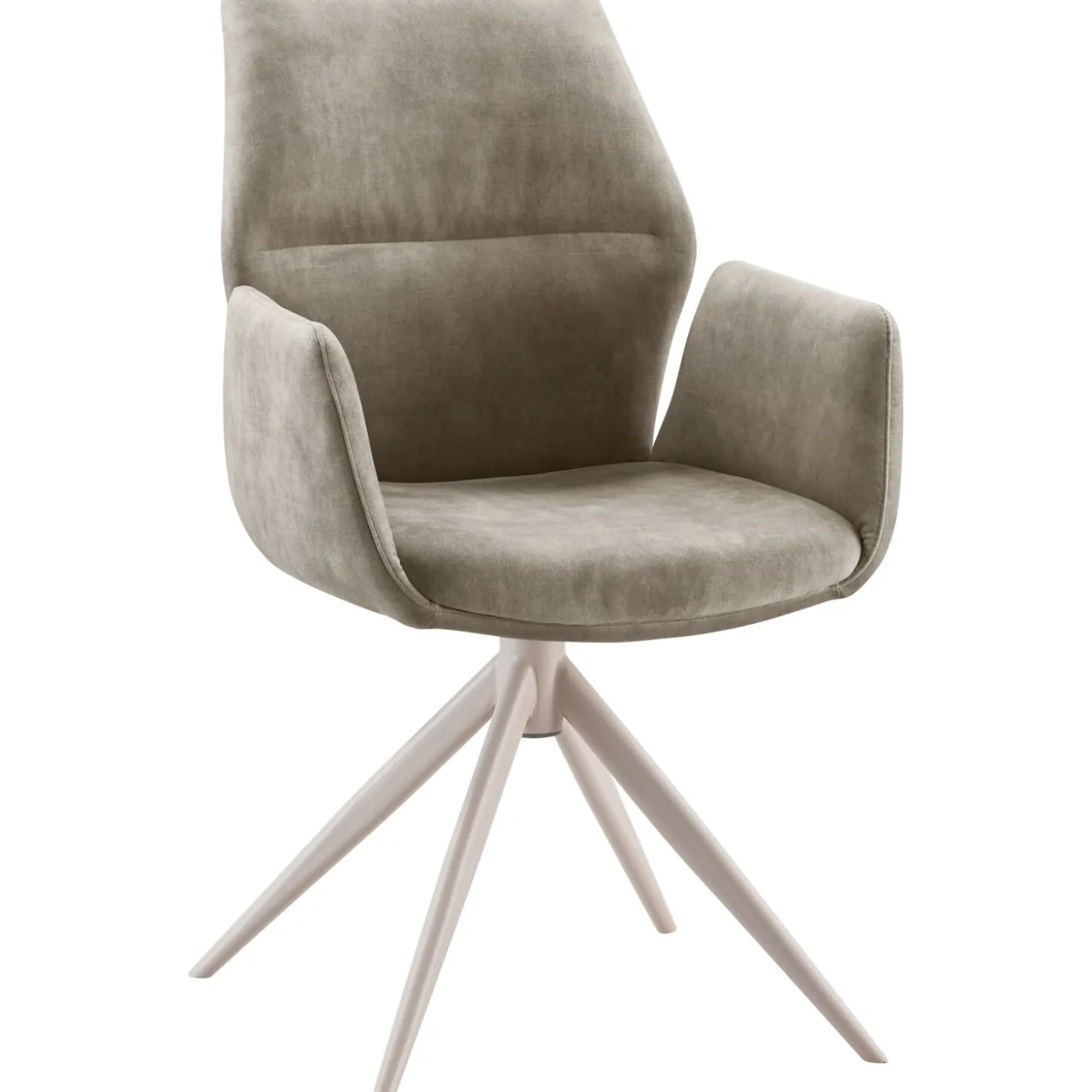 Eetkamerstoel Faido Velvet beige poot grijs