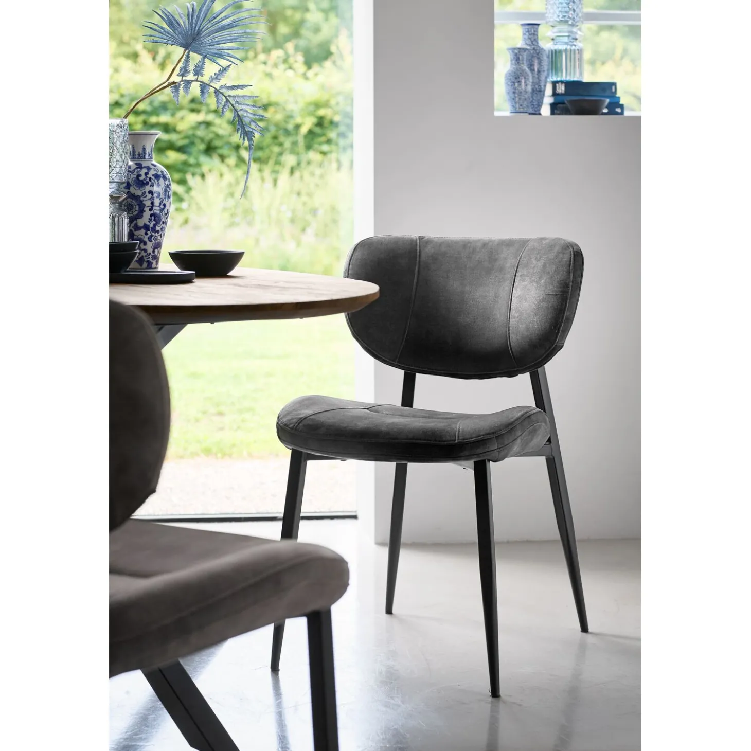 Eetkamerstoel Gomba Velvet antraciet