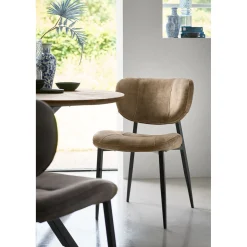 Eetkamerstoel Gomba Velvet lichtbruin