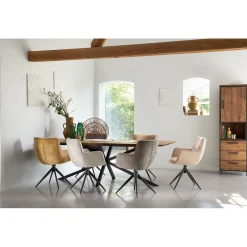 Eetkamerstoel Lasanto Draaibaar microvezel beige