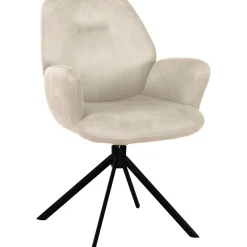 Eetkamerstoel Loranzo Draaibaar microvezel beige