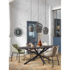 Eetkamerstoel Lucide Microvezel beige