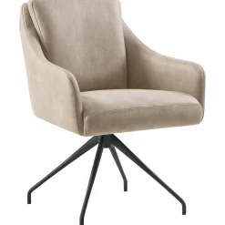 Eetkamerstoel Meltina Draaibaar microleder beige