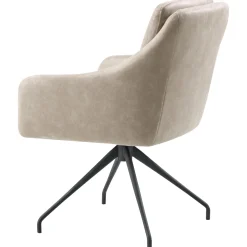 Eetkamerstoel Meltina Draaibaar microleder beige
