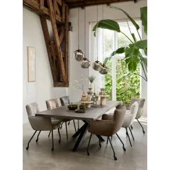 Eetkamerstoel Novile Taupe met wiel