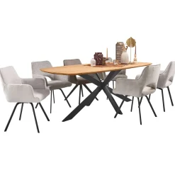 Eettafel Aska Teak 260x110 cm Deens ovaal naturel brushed