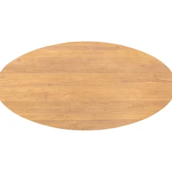 Eettafel Aska Teak 200x100 cm ovaal naturel brushed