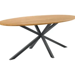 Eettafel Aska Teak 200x100 cm ovaal naturel brushed