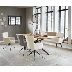 Eettafel Aska Teak 200x95 cm rechthoekig naturel brushed