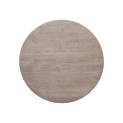 Eettafel Tavolo Eikenhout 130 cm rond lichtgrijs