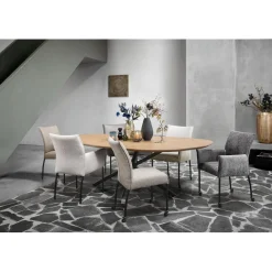 Eettafel Tavolo Eikenhout 230x115 cm kiezel bruin