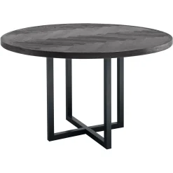 Eettafel Vinito 140 cm rond eiken fineer zwart