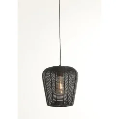 Hanglamp Barzio Mat zwart rond 23cm 1-lichts