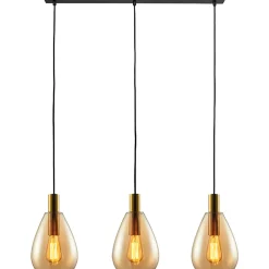 Hanglamp Felinio Amber glas 3-lichts