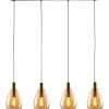 Hanglamp Felinio Amber glas 4-lichts