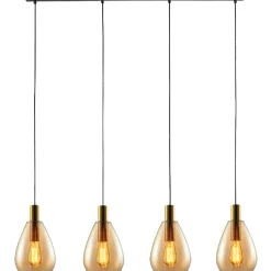 Hanglamp Felinio Amber glas 4-lichts