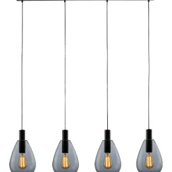 Hanglamp Felinio Smoke glas 4-lichts