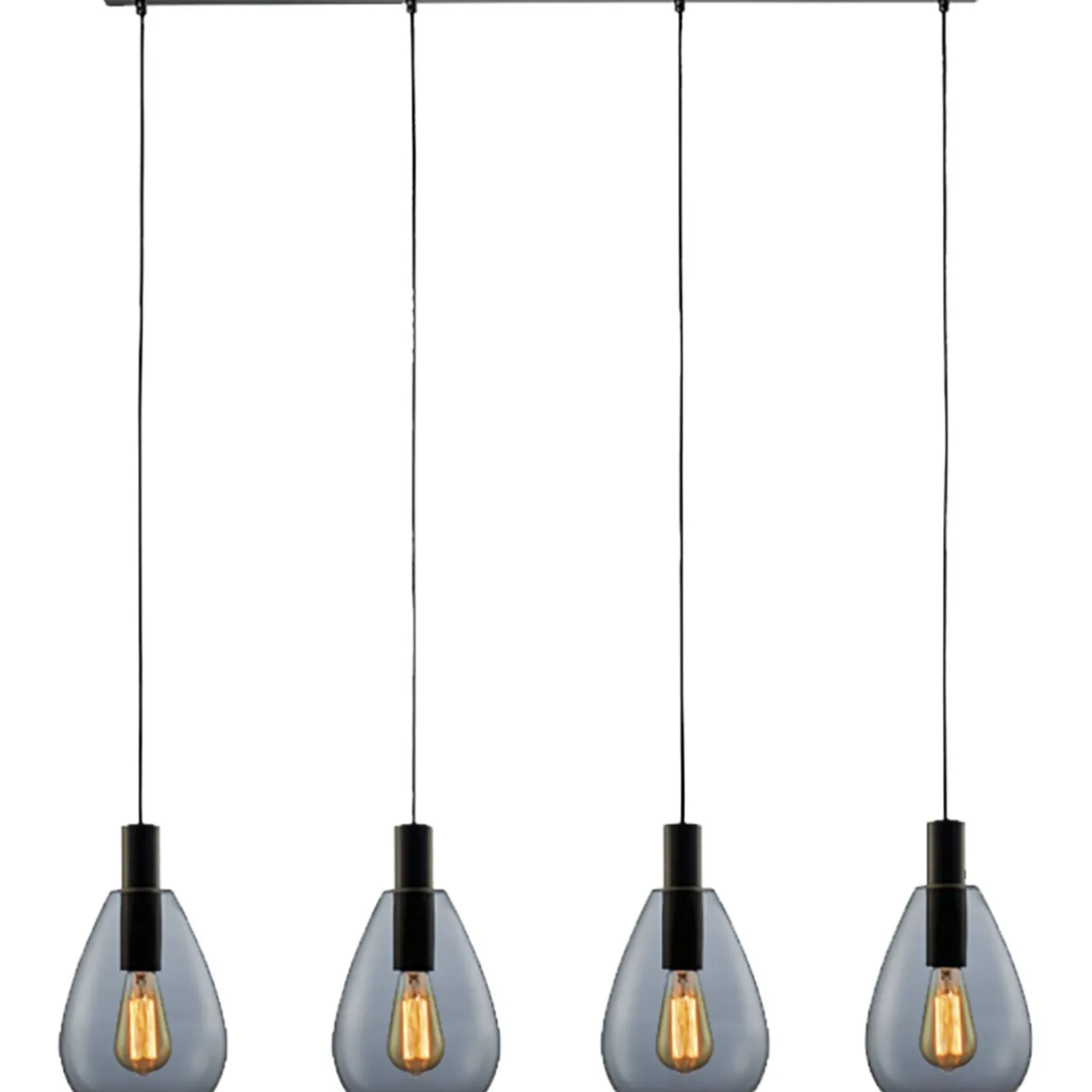 Hanglamp Felinio Smoke glas 4-lichts