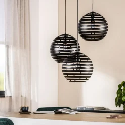 Hanglamp Fiorenza Ø 30 cm zwart staal 3-lichts