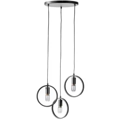 Hanglamp Girare Zwart metaal 3-lichts