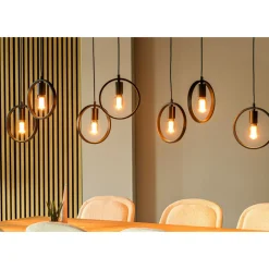 Hanglamp Girare Zwart metaal 7-lichts