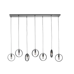 Hanglamp Girare Zwart metaal 7-lichts